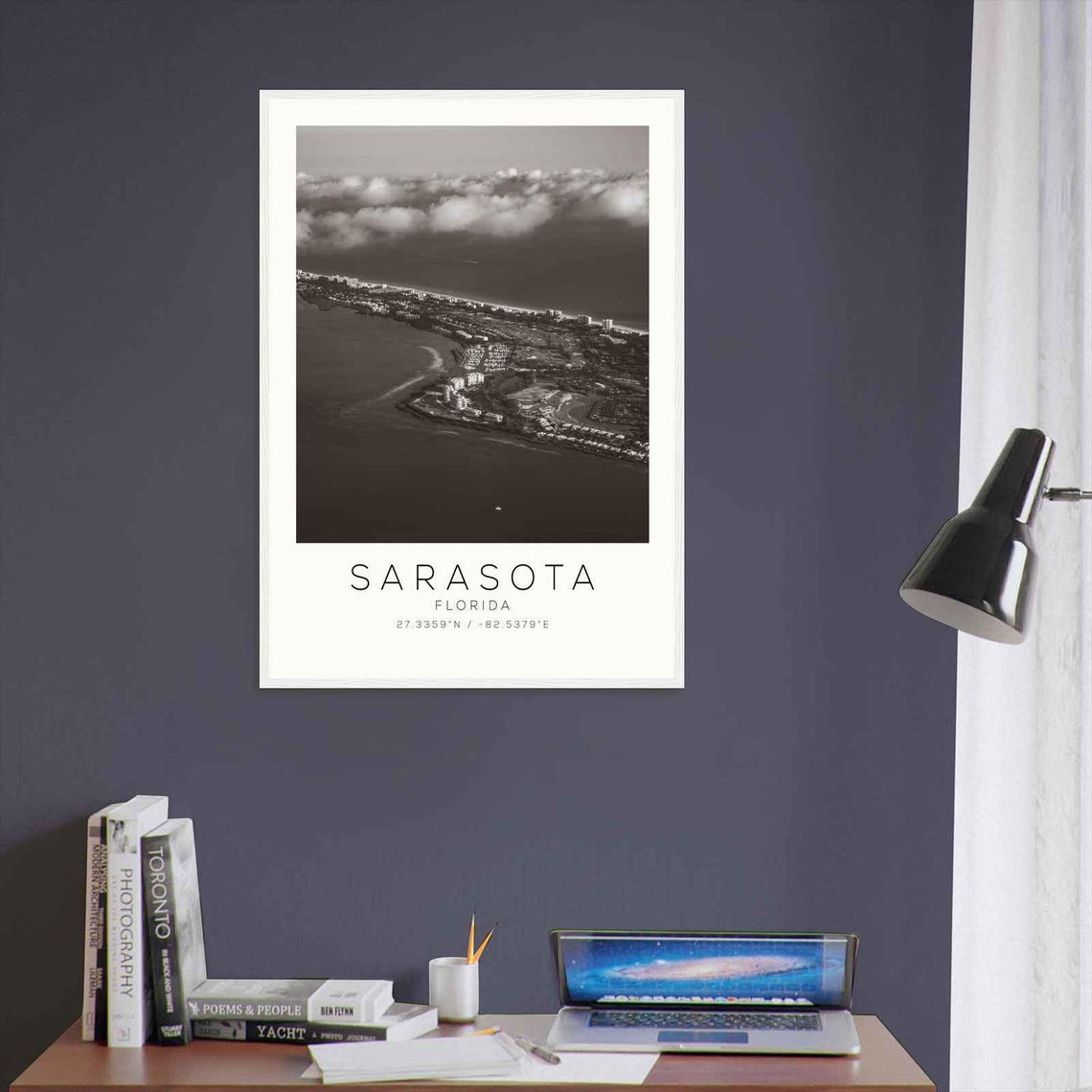 Sarasota Florida Aerial Barrier Island Coast Minimalist Photo Poster - Image 3