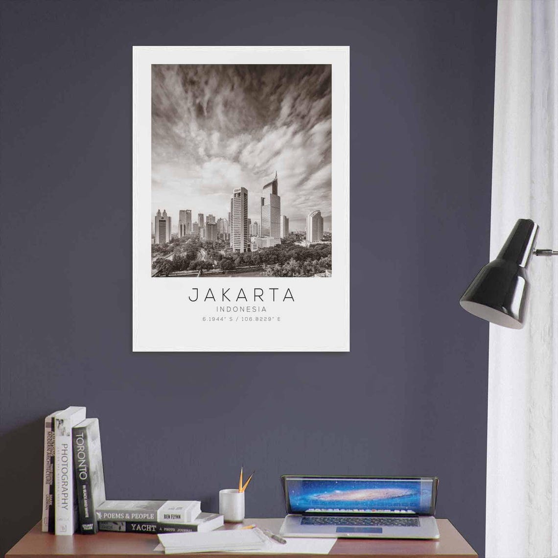Jakarta Indonesia Travel Photo Poster Bw Jakarta Travel Print Minimalist Travel Poster Print - Image 3