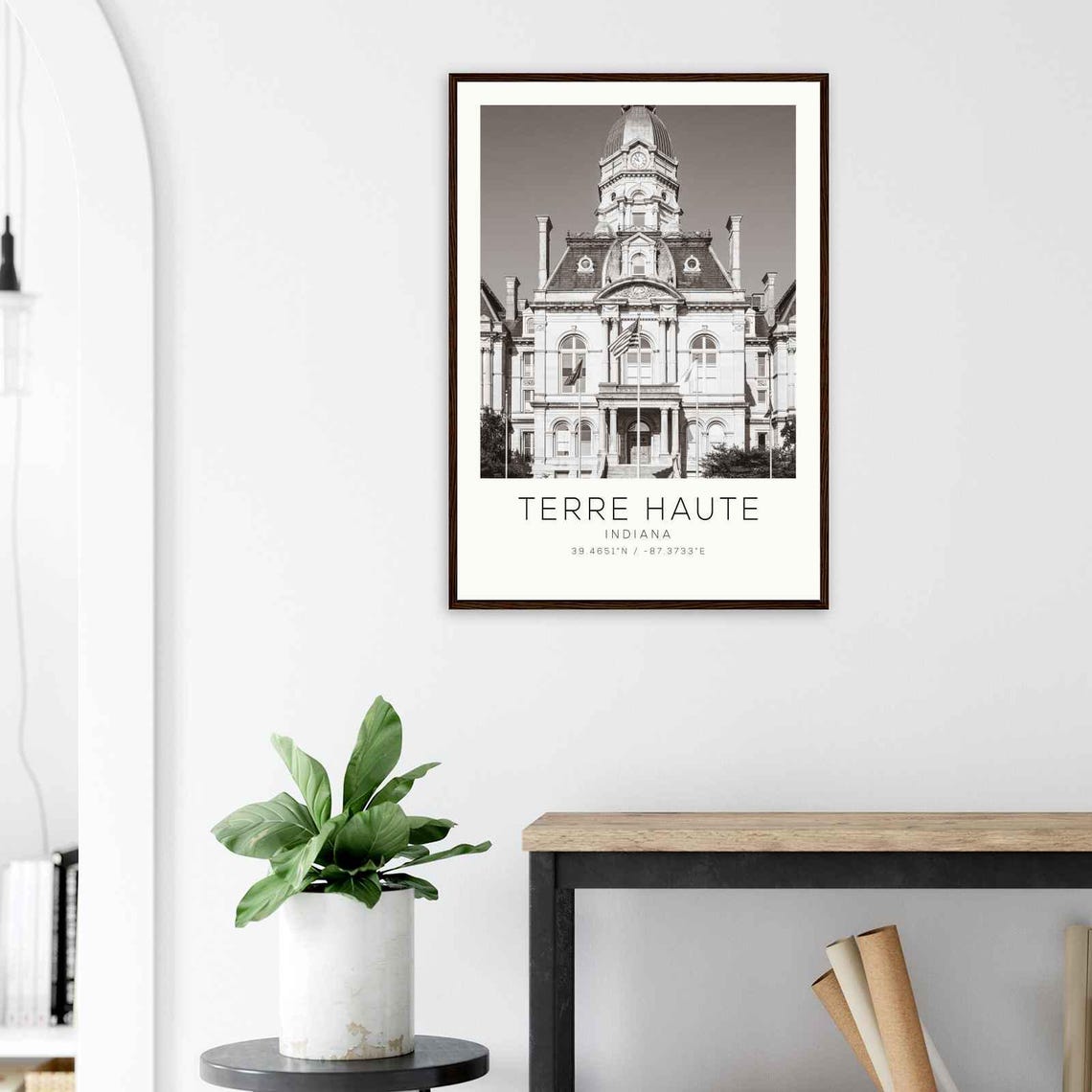 Terre Haute Indiana Photo Travel Poster Terre Haute Indiana Travel Print Minimalist Travel Print - Image 2