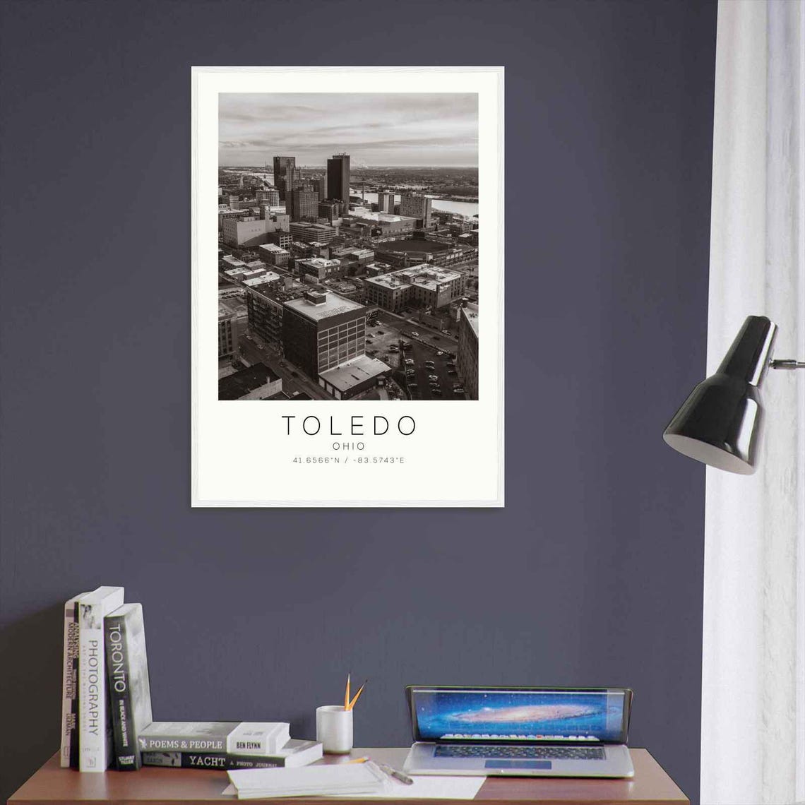 Toledo Ohio Aerial Downtown City View Minimalist Photo Poster - Image 3