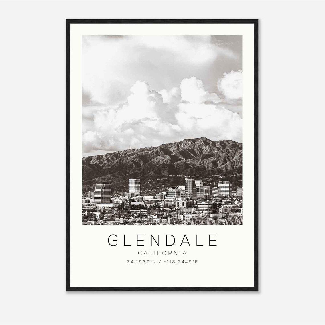 Glendale California Skyline San Gabriel Mountains Photo Poster