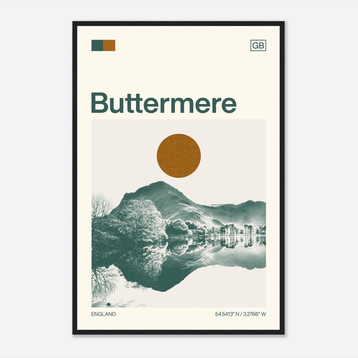 Buttermere England Lake District Mountain Lake View Art Poster