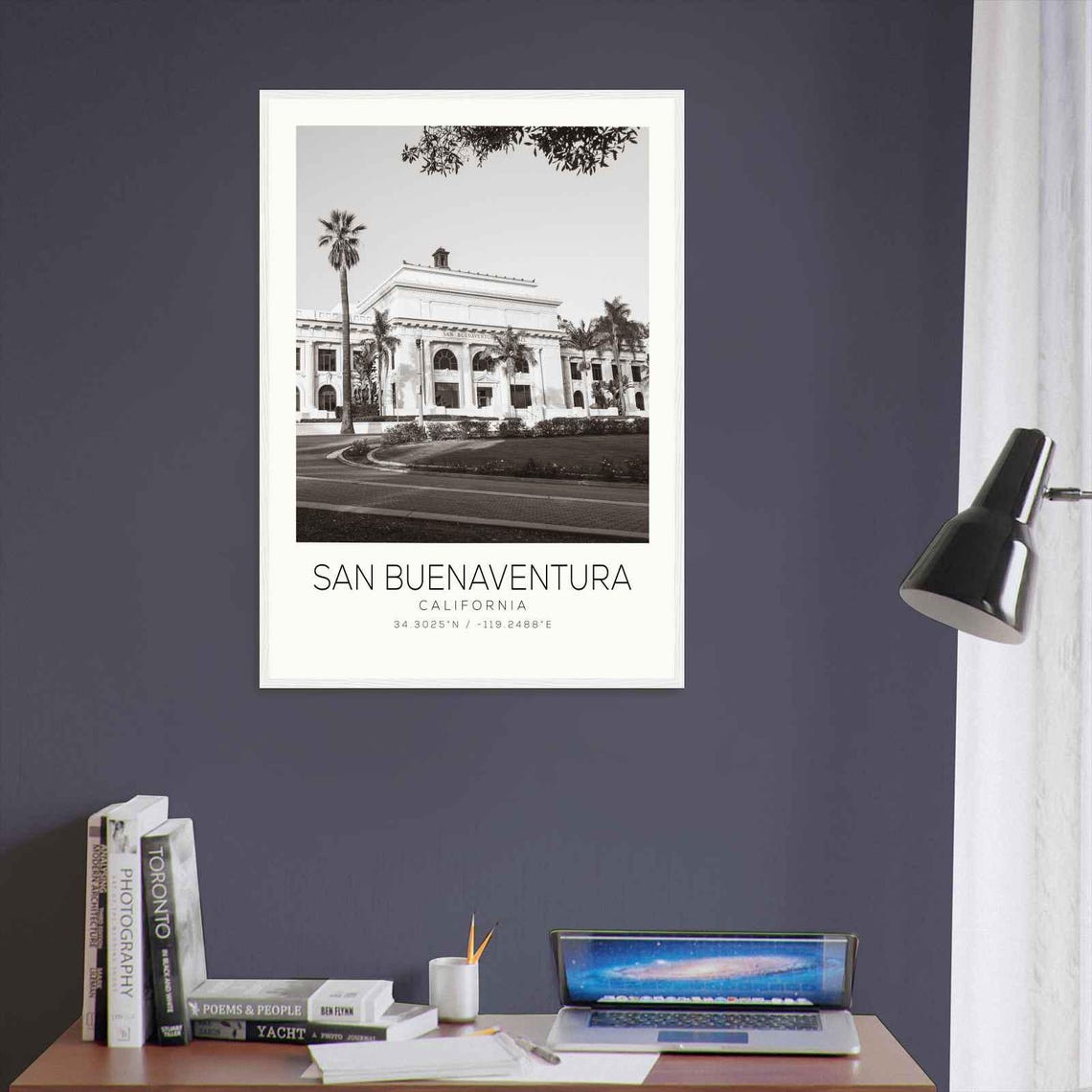 San Buenaventura California Photo Travel Poster San Buenaventura Travel Print Minimalist Travel Print - Image 3