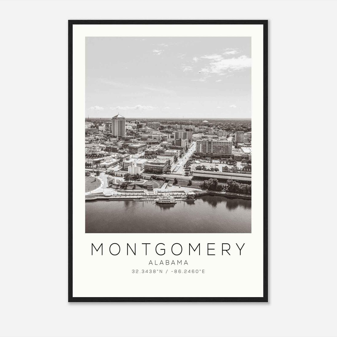 Montgomery Alabama Riverboat Downtown Minimalist Travel Poster