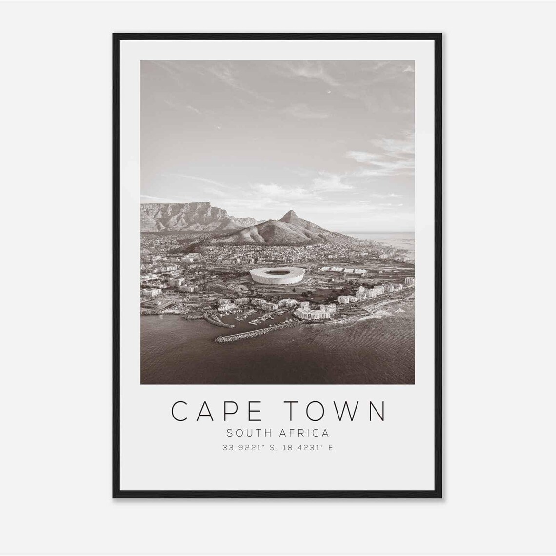 Cape Town South Africa Minimalist Travel Poster Print