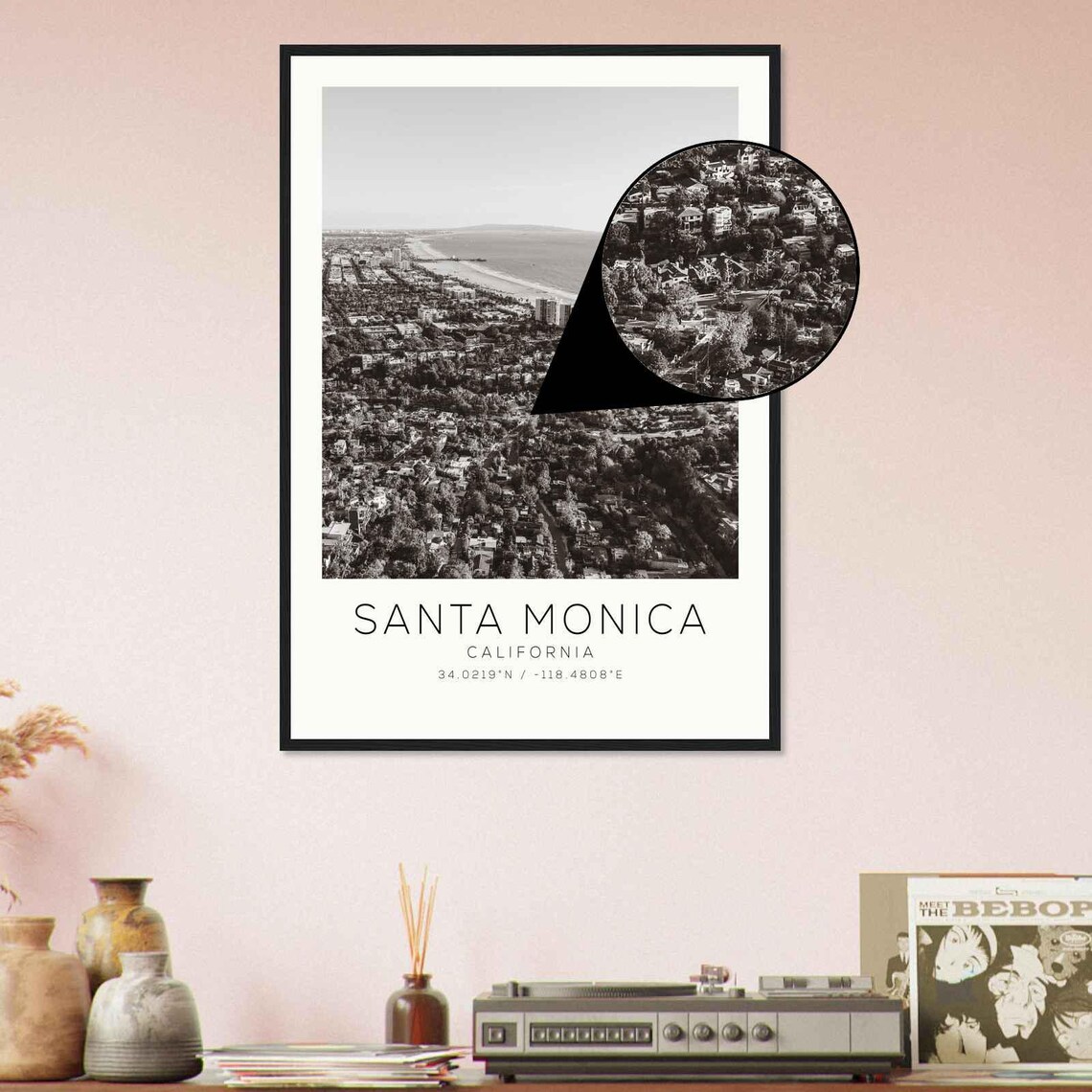 Santa Monica California Photo Travel Poster Santa Monica Travel Print Minimalist Travel Print Ds2 - Image 4