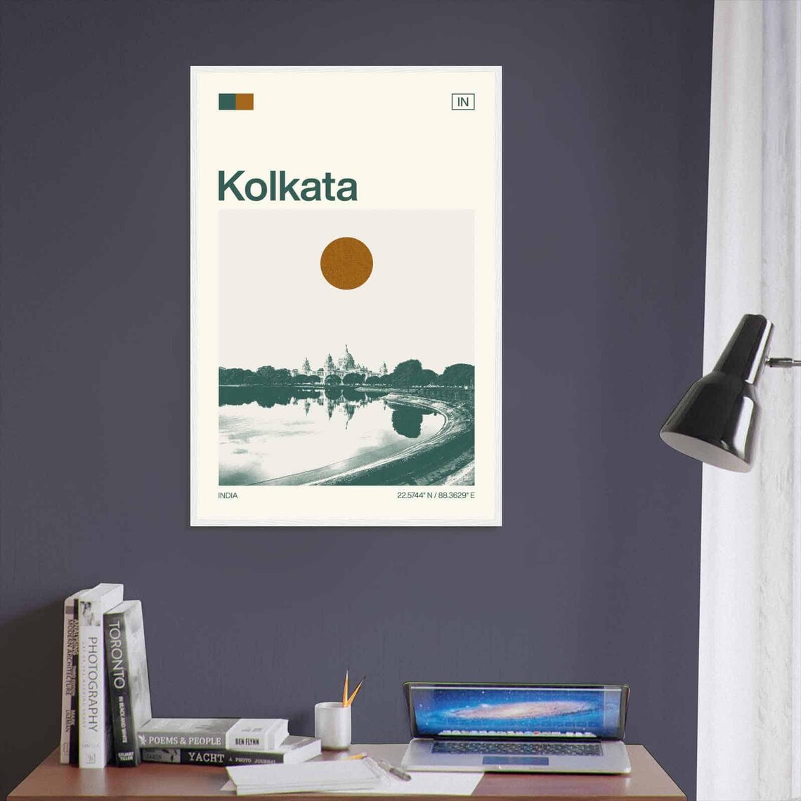 Kolkata India Minimalist Monochrome Travel Poster - Image 3