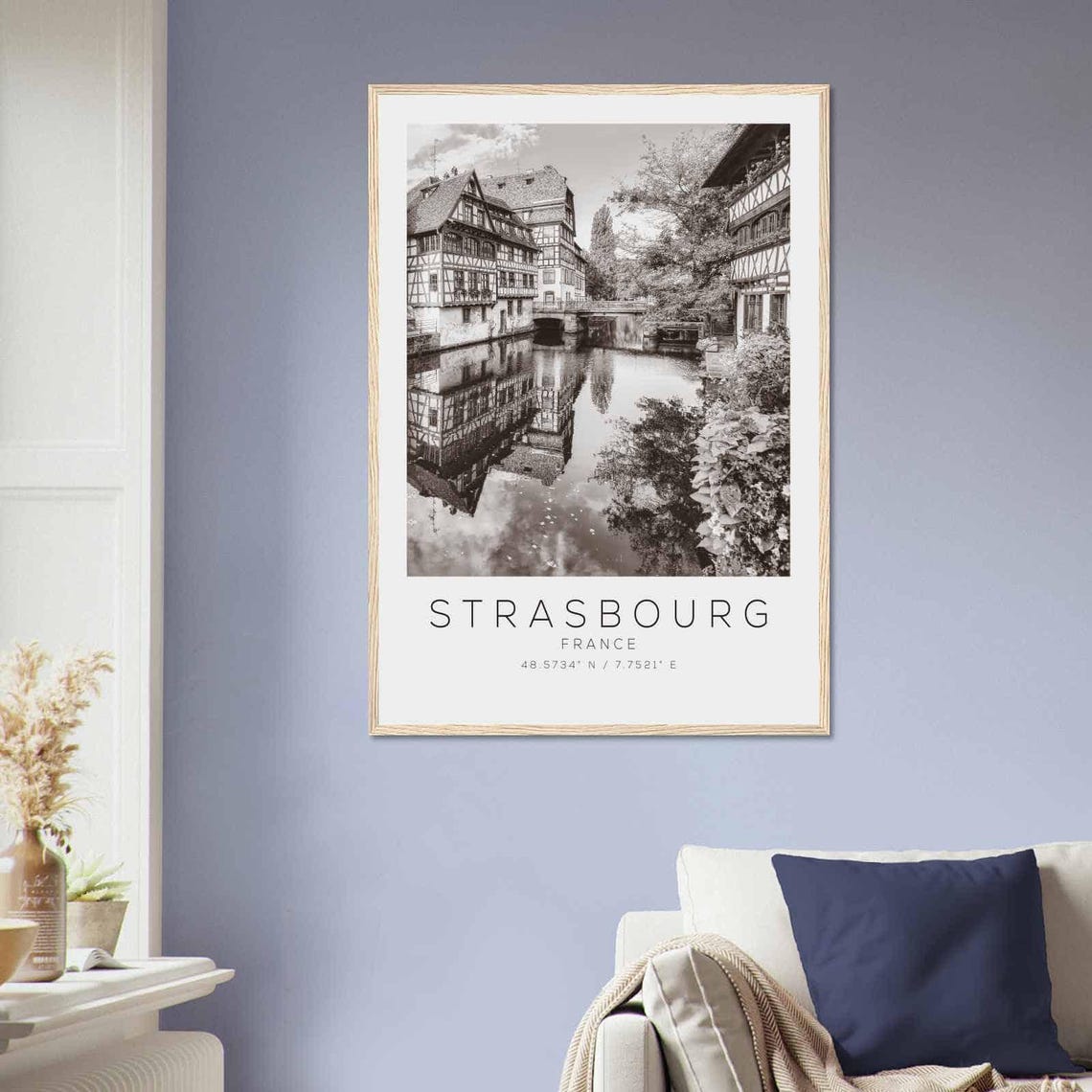 Strasbourg France Travel Photo Poster Bw Strasbourg Travel Print Minimalist Travel Poster Print - Image 2