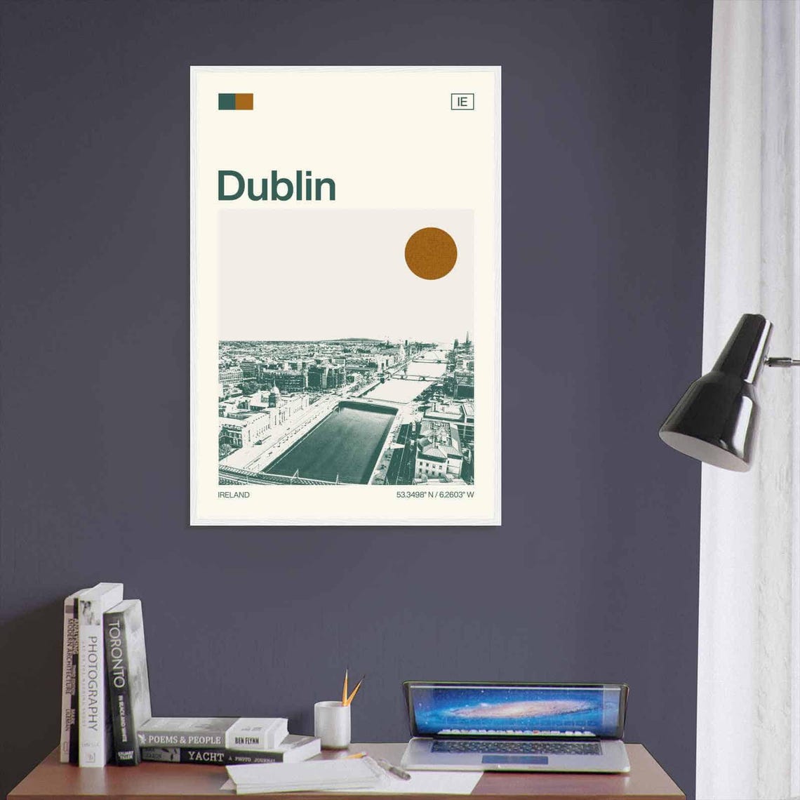 Dublin Ireland River Liffey Aerial City View Minimalist Travel Poster - Image 3