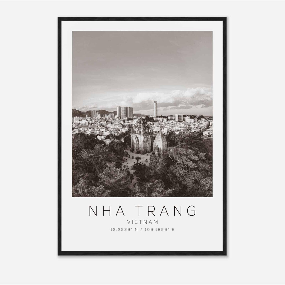 Nha Trang Vietnam Travel Photo Poster Bw Nha Trang Travel Print Minimalist Travel Poster Print Ds2