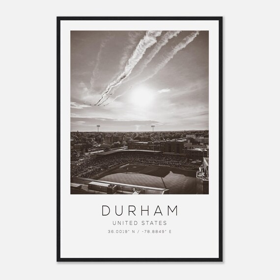 Durham United States Travel Photo Poster Bw Print Minimalist
