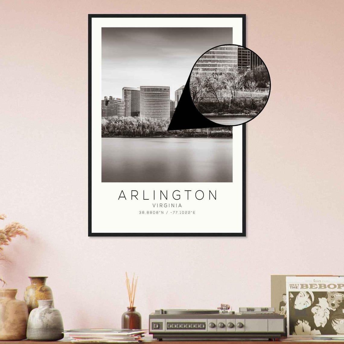 Arlington Virginia Riverfront Skyline Cityscape Day Photo Poster - Image 4