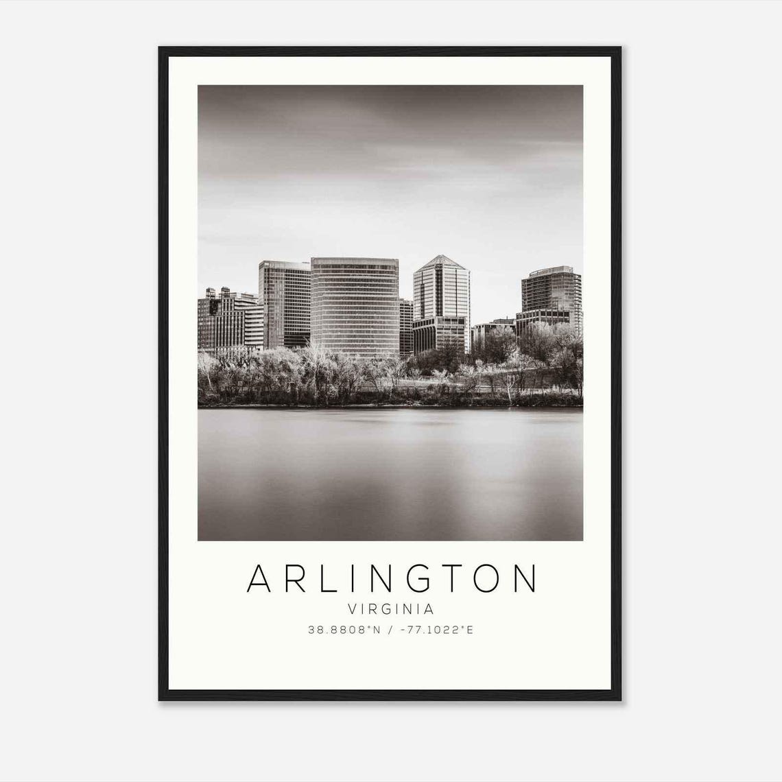 Arlington Virginia Riverfront Skyline Cityscape Day Photo Poster