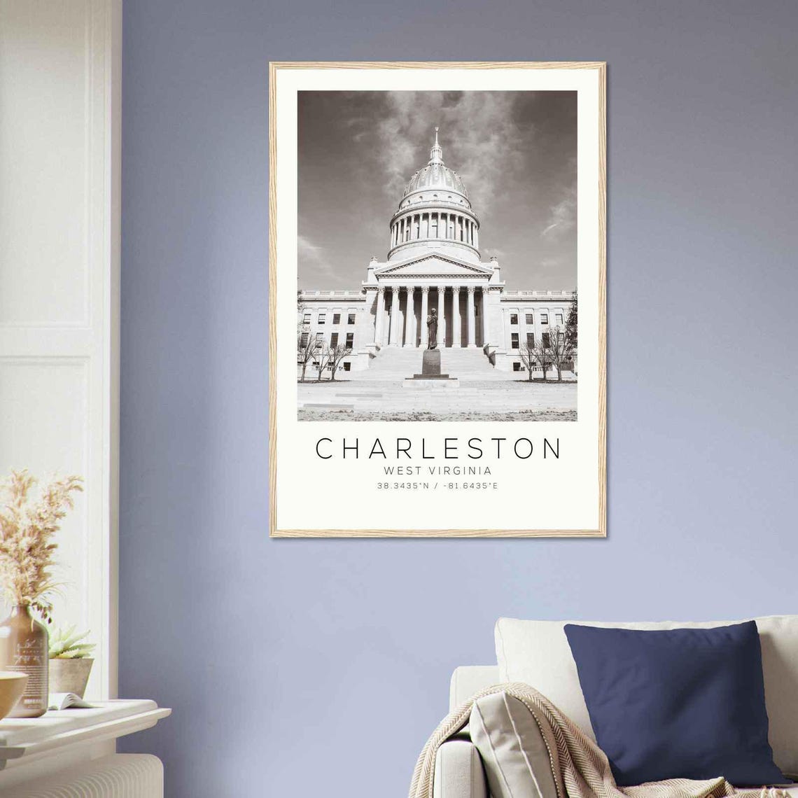 Charleston West Virginia State Capitol Gold Dome Column Front Poster - Image 2