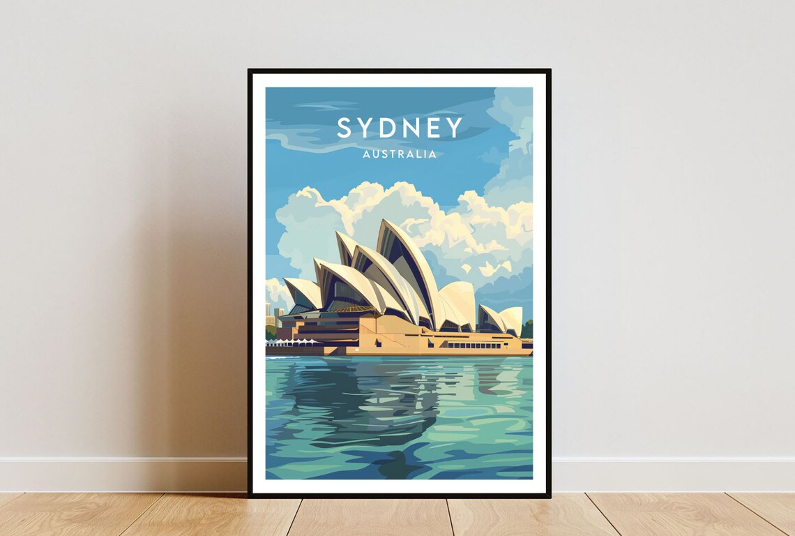 Sydney Opera House Harbour Australia Iconic Landmark Travel Poster