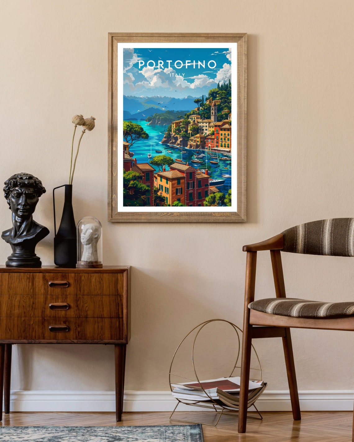 Portofino Travel Print Italy Portofino Poster Italy Poster Travel Wall Art Italy Print Poster Italy Europe Portofino Italy Mural - Image 2