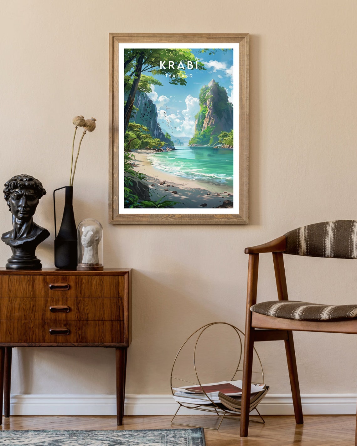 Krabi Travel Print Thailand Krabi Poster Thailand Poster Travel Wall Art Thailand Print Thai Poster Beach Poster Ao Nang Krabi - Image 2