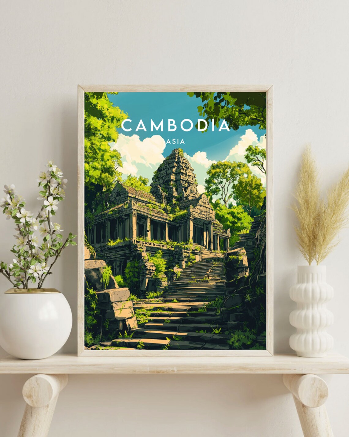 Angkor Wat Cambodia Travel Poster, Southeast Asia - Image 4
