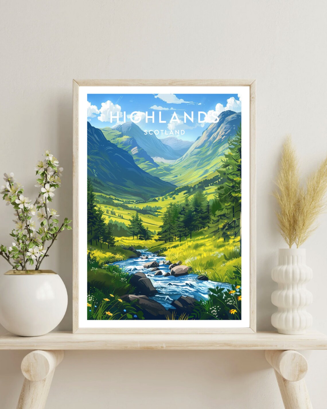 Scottish Highlands Travel Poster, Scotland Landscape - Image 4