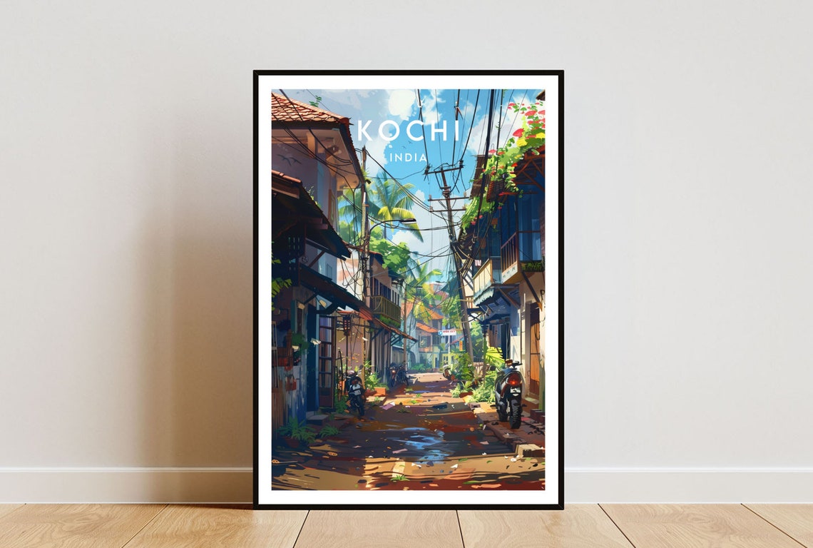 Kochi Travel Print India Kochi Poster India Poster Travel Wall Art India Print Kerala Poster South India Kerala India Asia Cochin