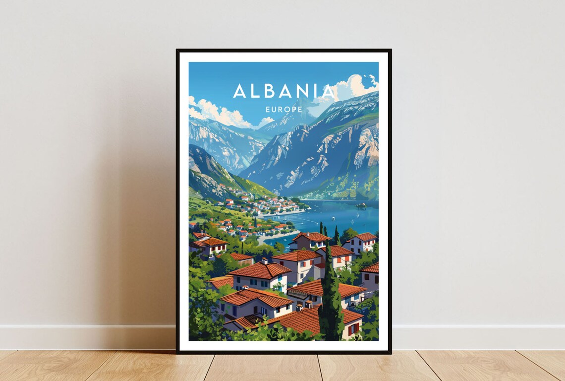 Albania Travel Poster, European Wall Art Print