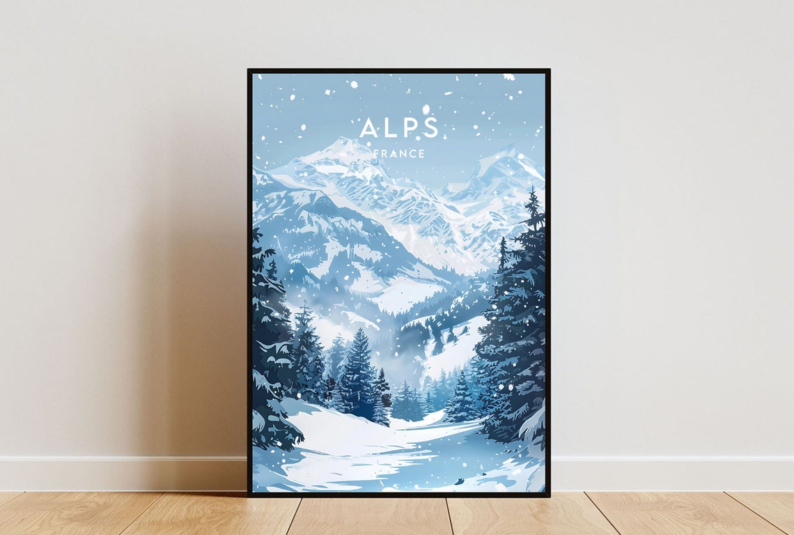 French Alps Travel Print France French Alps Poster France Poster Travel Wall Art France Print Poster France Europe Alps Wall Art