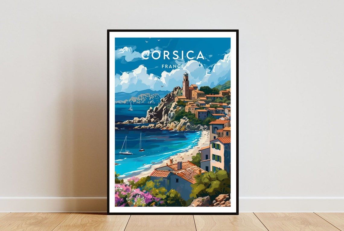 Corsica Travel Print France Corsica Poster France Poster Travel Wall Art France Print Poster France Europe Corsica Wall Art