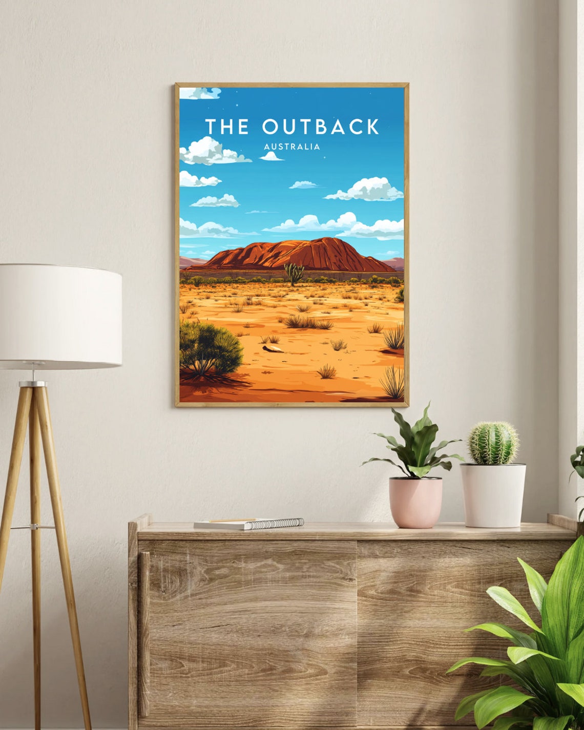 Australian Outback Uluru Red Rock Desert Landscape Travel Poster - Image 3