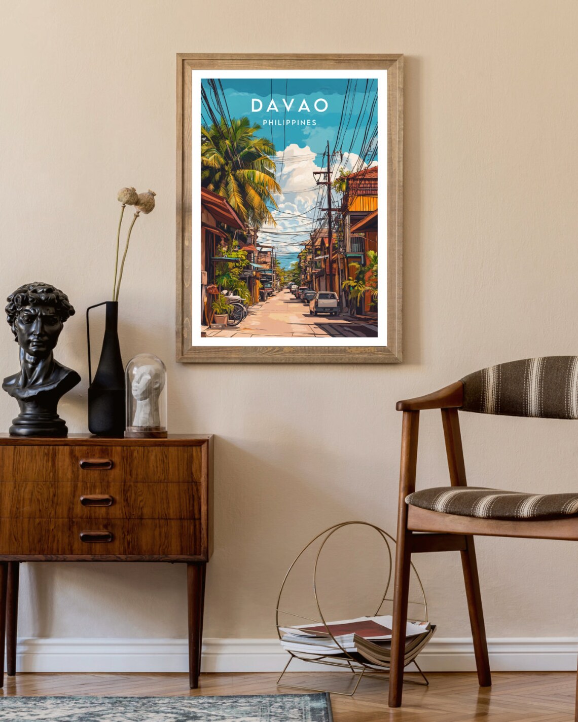 Davao Philippines Tropical Street Palm Trees City Life Poster - Image 2
