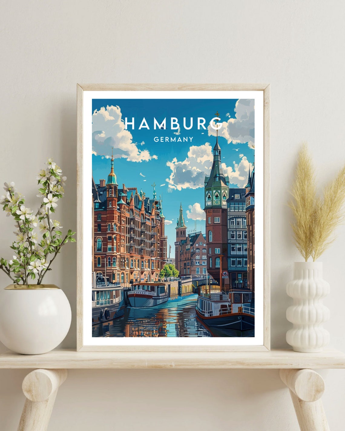 Hamburg Germany Historic Brick Architecture on the Elbe Canal Poster - Image 4