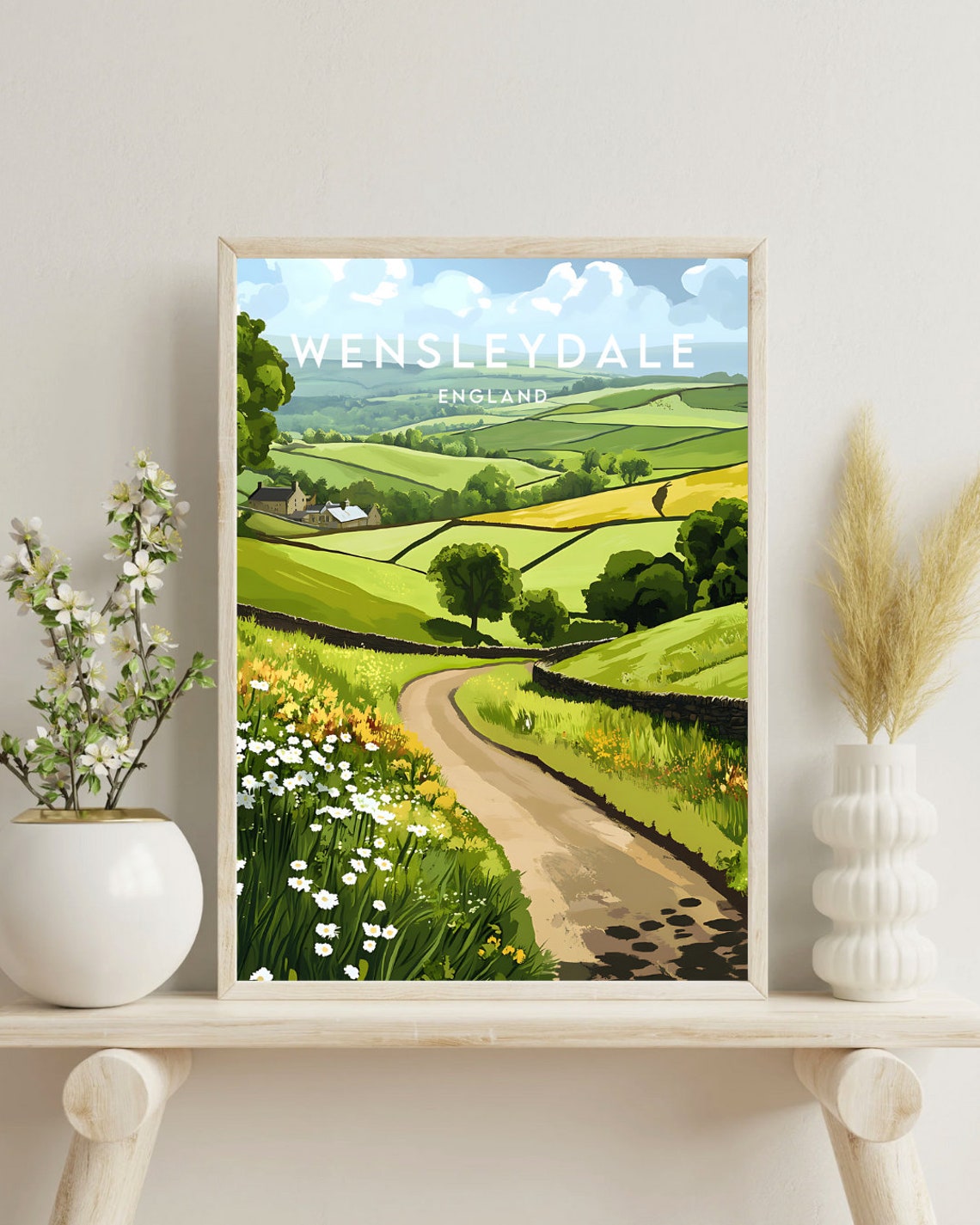 Wensleydale Travel Print England Wensleydale Poster England Poster Travel Wall Art England Print Britain Poster Wensleydale Wall Art - Image 4
