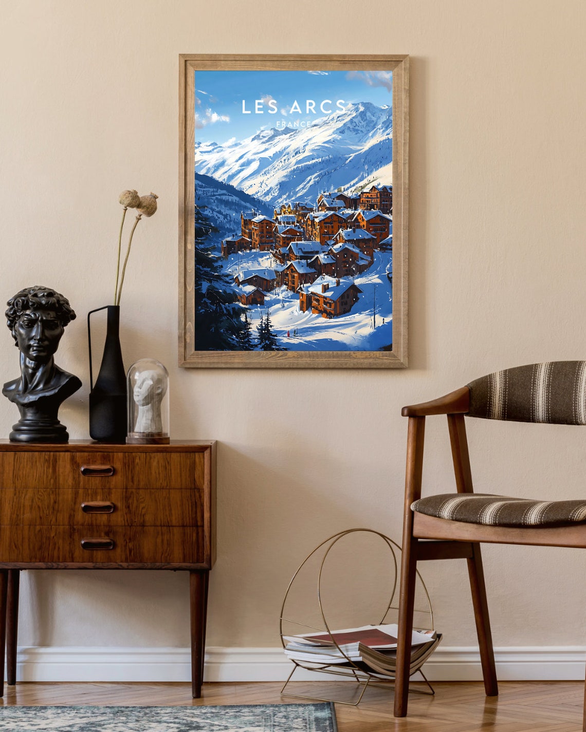 Les Arcs Travel Print France Les Arcs Poster France Poster Travel Wall Art France Print France Europe Les Arcs Print Skiing Art - Image 2