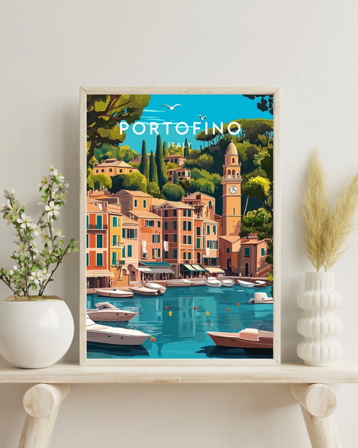Portofino Travel Print Italy Portofino Poster Italy Poster Travel Wall Art Italy Print Poster Italy Europe Portofino Italy Mural - Image 4