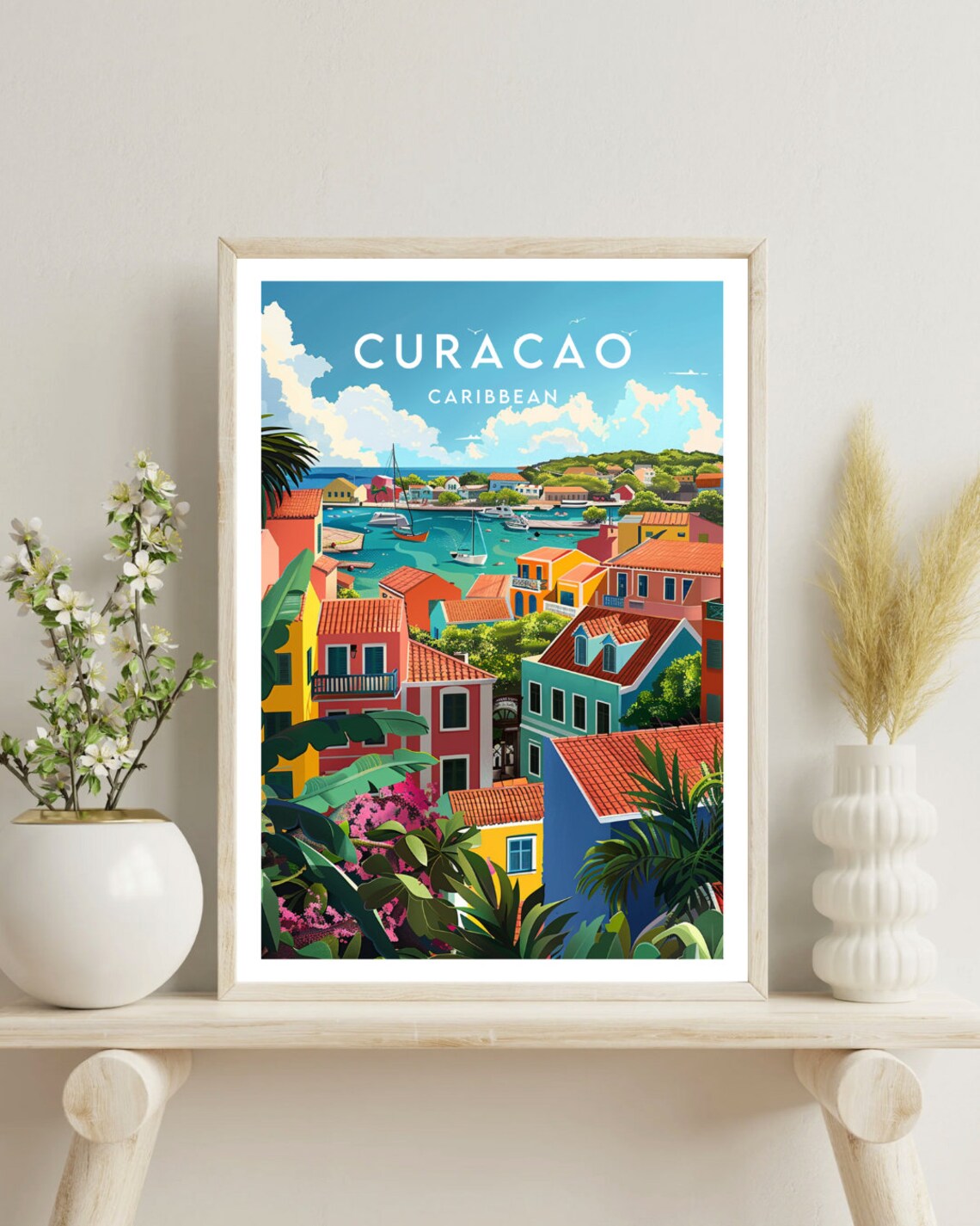 Curacao Travel Poster, Caribbean Place Print - Image 4