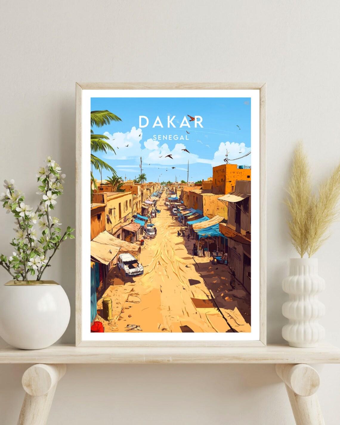 Dakar Market Street Bustling City Scene Senegal Travel Poster - Image 4