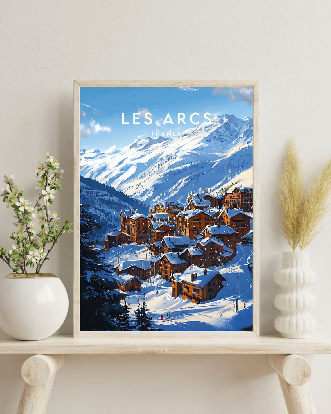Les Arcs Travel Print France Les Arcs Poster France Poster Travel Wall Art France Print France Europe Les Arcs Print Skiing Art - Image 4