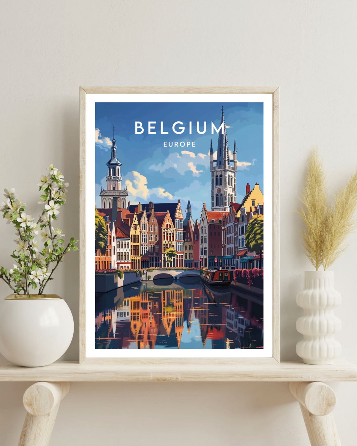 Belgium Travel Print Europe Europe Poster Belgium Poster Travel Wall Art Belgium Print Belgium Europe Brussels Poster Bruges Print - Image 4