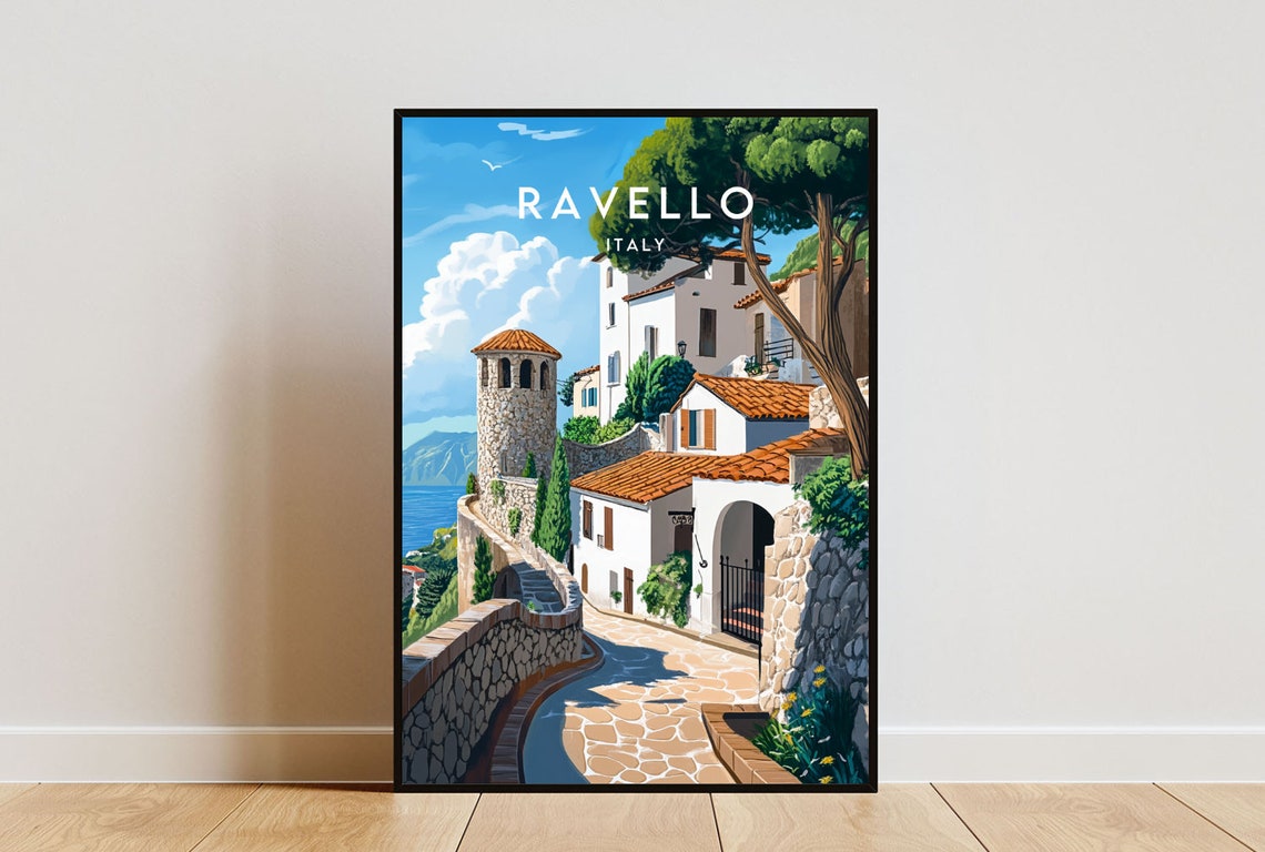 Ravello Travel Print Italy Ravello Poster Italy Poster Travel Wall Art Italy Print Poster Italy Europe Ravello Italy Wall Art
