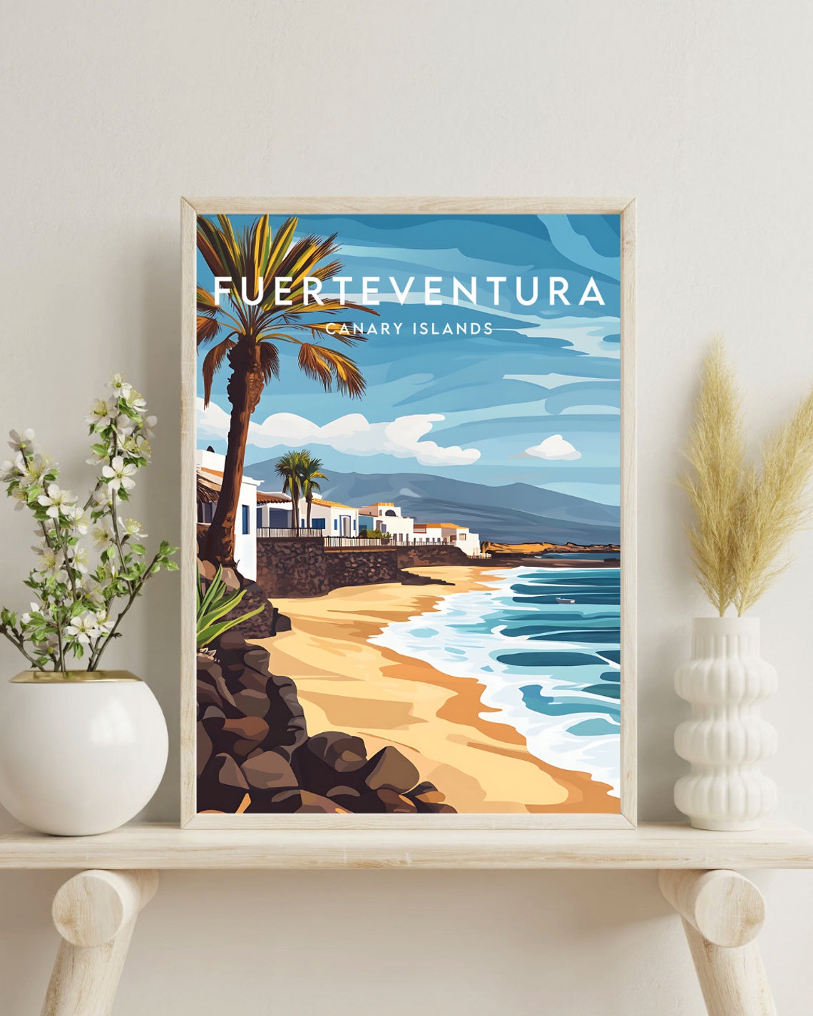 Fuerteventura Travel Print Canary Islands Fuerteventura Poster Spain Poster Travel Wall Art Spain Print Spain Fuerteventura Print - Image 4