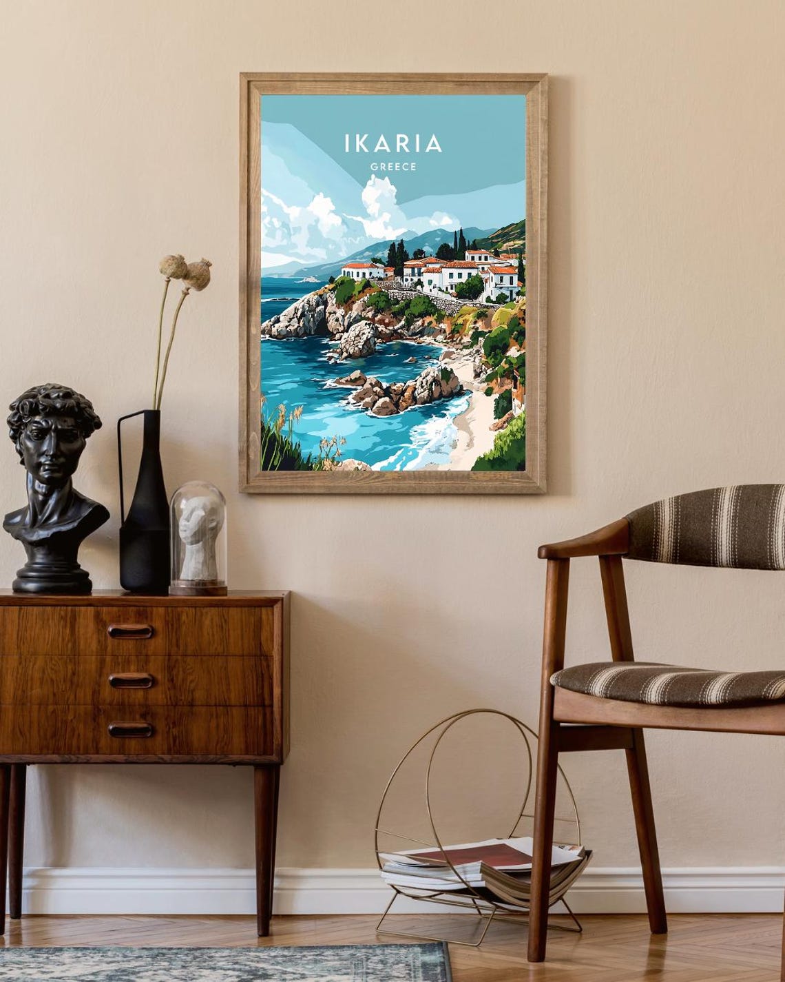 Ikaria Travel Print Greece Ikaria Poster Greece Poster Travel Wall Art Greece Print Greece Europe Poster Ikaria Print Greek Poster - Image 2