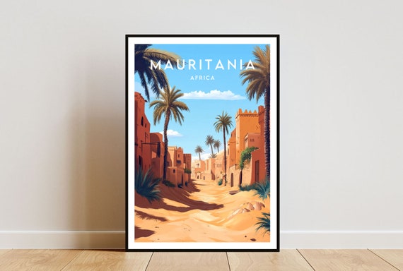 Mauritania Travel Print Africa Mauritania Poster Africa Poster Travel Wall Art Africa Print Mauritania Wall Art Mauritania Print