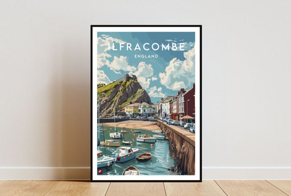Ilfracombe Travel Poster, England Wall Art Print