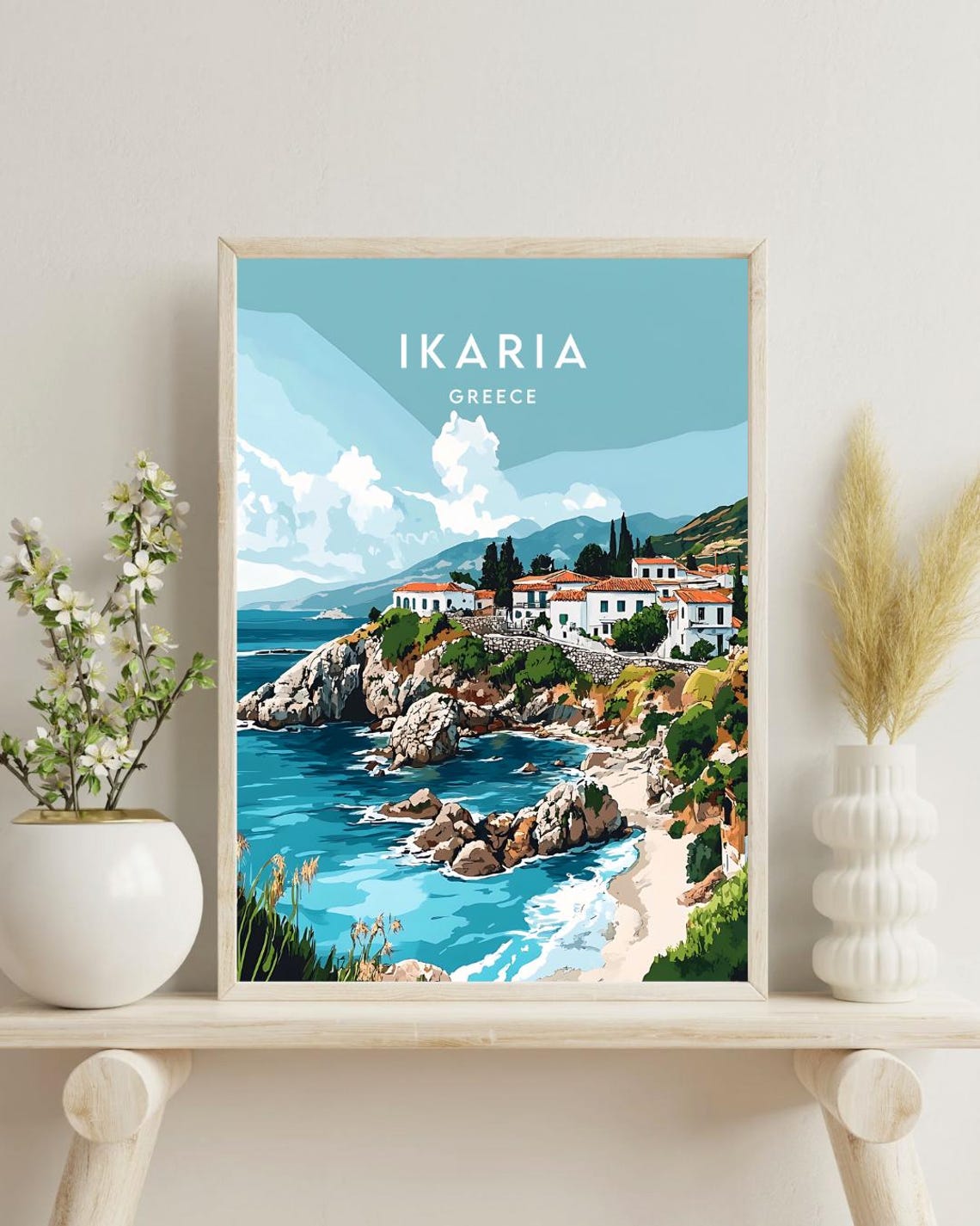 Ikaria Travel Print Greece Ikaria Poster Greece Poster Travel Wall Art Greece Print Greece Europe Poster Ikaria Print Greek Poster - Image 4