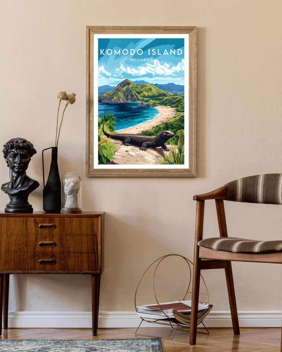 Komodo Island Indonesia Dragon Beach Volcanic Hills Adventure Poster - Image 2