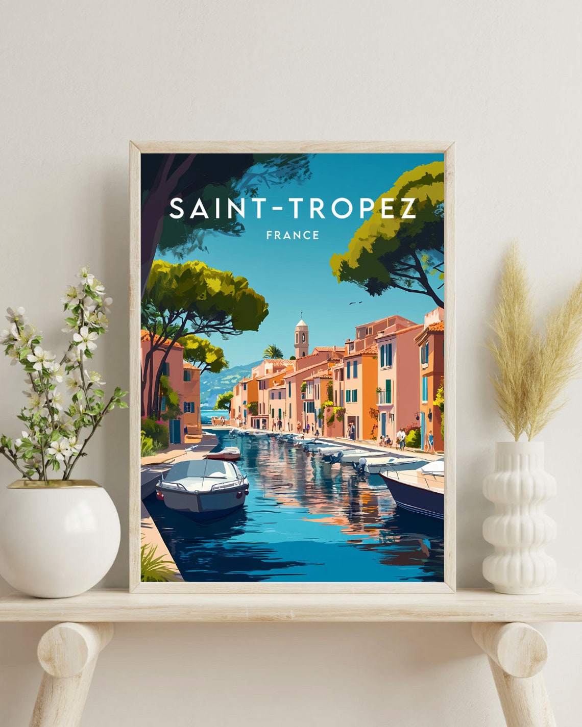 Saint Tropez Travel Print France Saint Tropez Poster France Poster Travel Wall Art France Print France Europe Saint Tropez Wall Art - Image 4