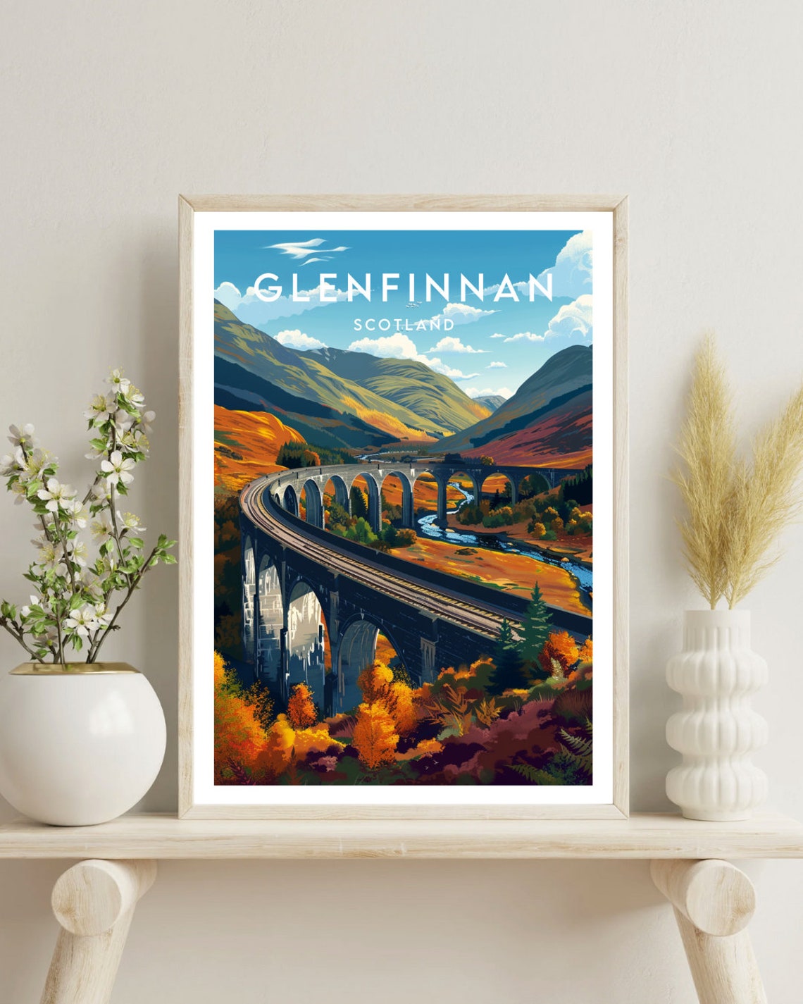 Glenfinnan Viaduct Travel Print Scotland Glenfinnan Poster Scotland Poster Travel Wall Art Scotland Print Scotland Glenfinnan Bridge - Image 4