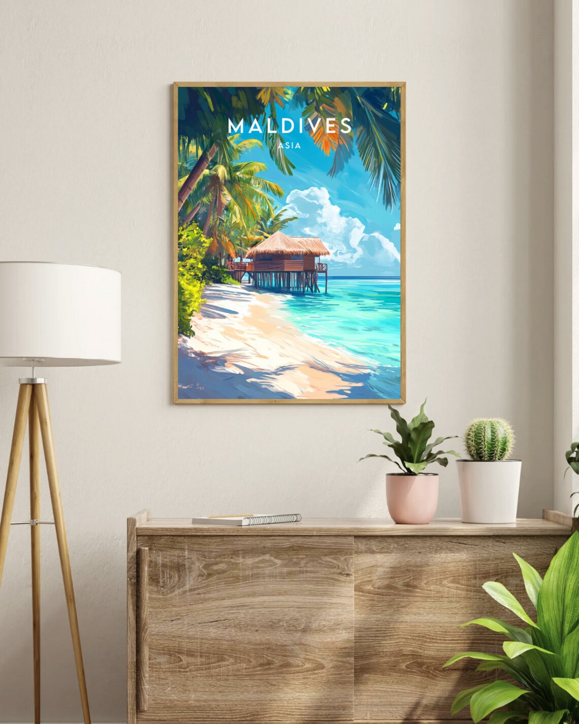 Maldives Travel Poster, Asia Islands Wall Art Print - Image 3