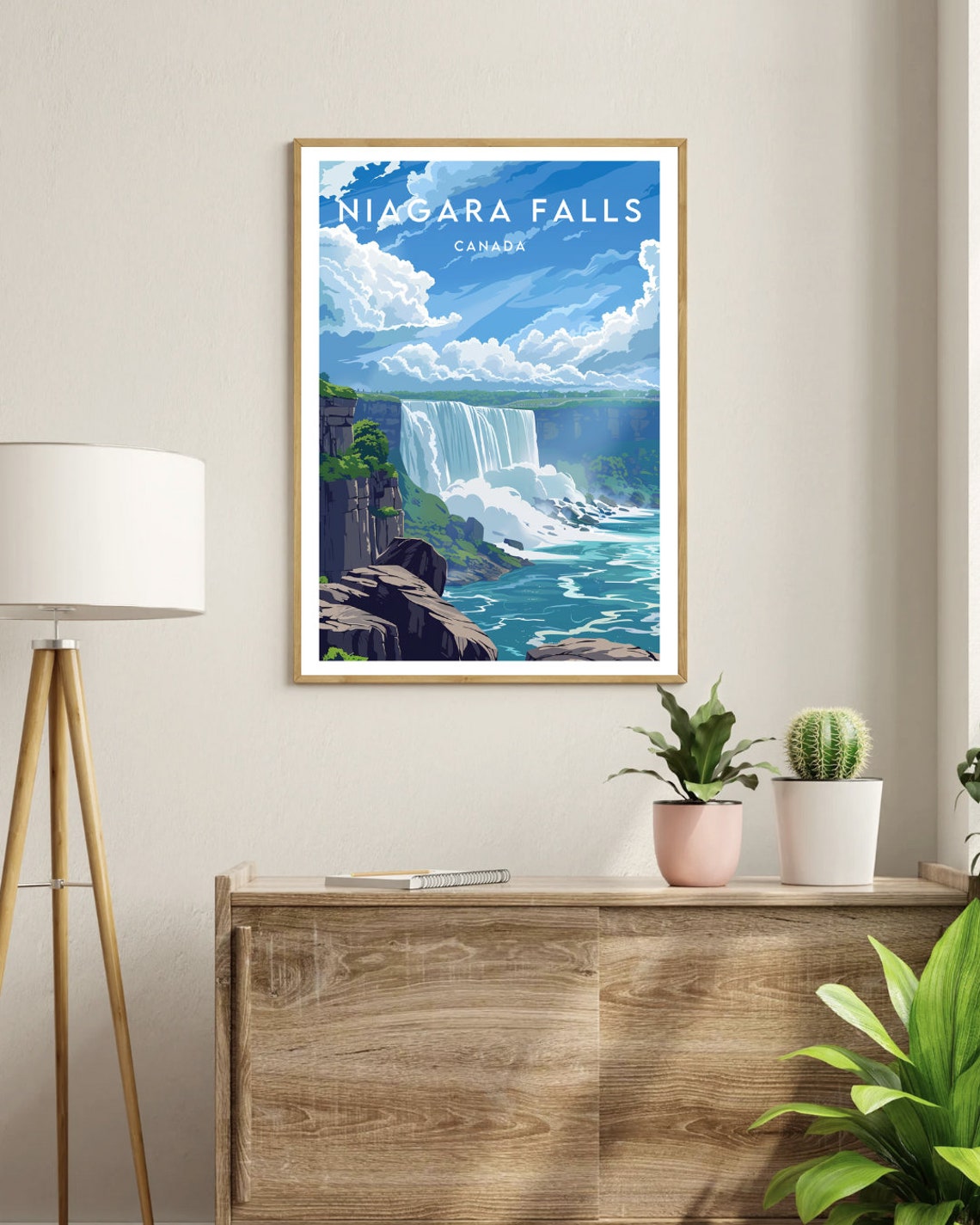Niagara Falls Canada Horseshoe Falls Mist View Vintage Travel Poster - Image 3
