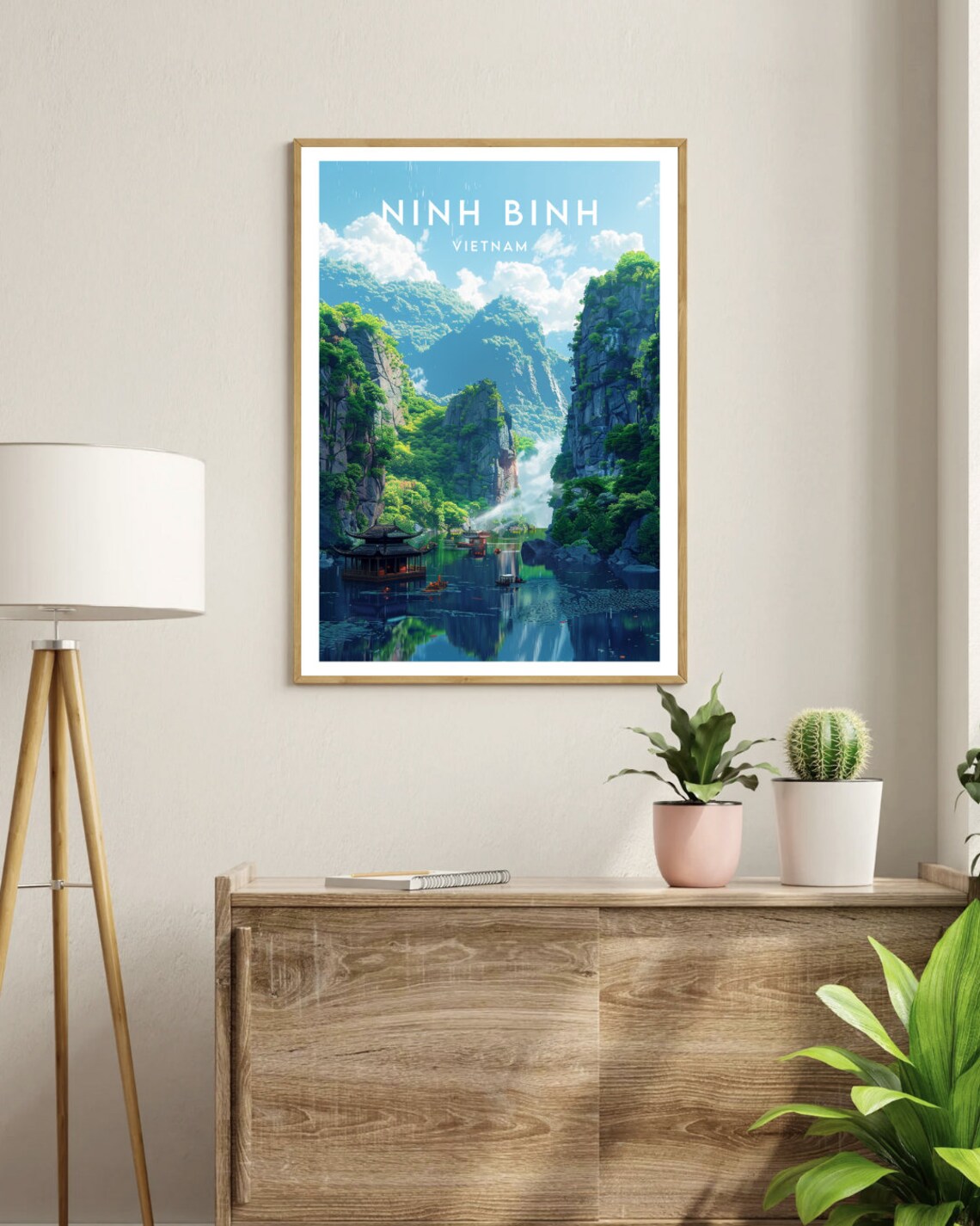Ninh Binh Travel Poster, Vietnam Asia Travel Art Print - Image 3