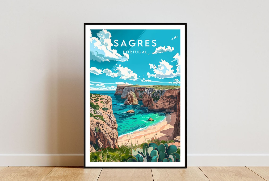Sagres Travel Poster, Portugal European Wall Art